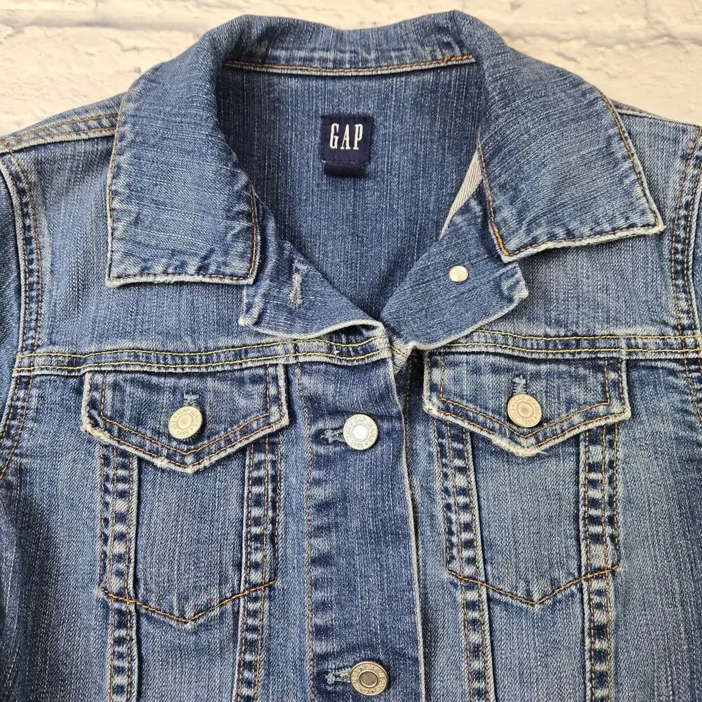 Vintage GAP Women's Denim Jacket Trucker Jean Spring 2004 Stretch size XS - Picture 3 of 13